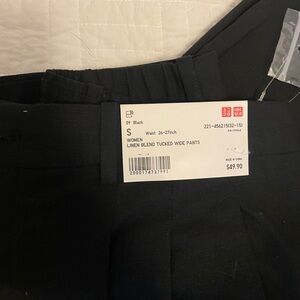 NWT Uniqlo black linen pants